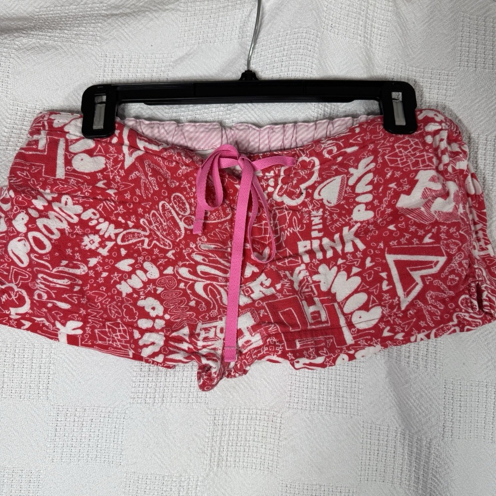 Vintage Pink Victoria Secret Sleep Shorts Women's Size Xsmall No Button. Ties